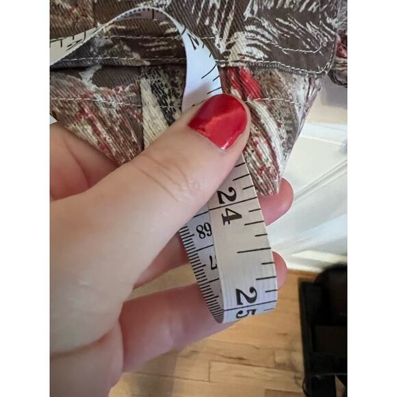 Chico's Feather Print Animal Jacket 4 Pocket Utility Cargo Brown Red Women's 1 S - Picture 9 of 10